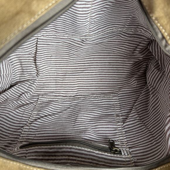 Myra Bags Sel De Mer Upcycled Canvas Leather Handles zip closure carry all - Picture 8 of 10